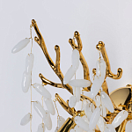 Бра золотого цвета с ветвями и белыми овальными стеклянными подвесками Droplet Chandelier варинант исполнения - 4 | Loft Concept в Нижнем Новгороде