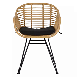 Стул с ротанговым плетением Wicker Half Chair с подлокотниками варинант исполнения - 1 | Loft Concept в Нижнем Новгороде