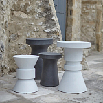 Приставной стол из искусственного камня Chess Black варинант исполнения - 4 | Loft Concept в Нижнем Новгороде