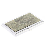 Визитница карманная металлическая с накладкой из натурального камня Апатит Stone Business Card Holders варинант исполнения - 2 | Loft Concept в Нижнем Новгороде