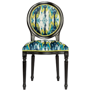 Мягкий стул с сине-зеленым узором Ikat Pattern