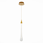 Подвесной светильник с плафоном в форме капли на золотистом каркасе Raindrop варинант исполнения - 1 | Loft Concept в Нижнем Новгороде