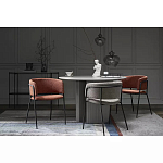 Стул полукруглый с каркасом из металла и мягким сиденьем и спинкой Soft Chenille варинант исполнения - 4 | Loft Concept в Нижнем Новгороде