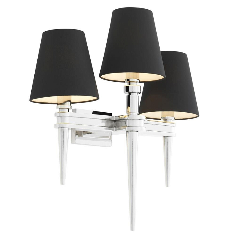 Бра Wall Lamp Waterloo Triple Nickel Черный Никель в Нижнем Новгороде | Loft Concept 