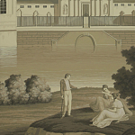 Обои ручная роспись Monuments of Paris Terre Foncée on scenic paper варинант исполнения - 1 | Loft Concept в Нижнем Новгороде