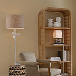 Торшер с белым каркасом и тканевыми абажуром Natural Stems варинант исполнения - 5 | Loft Concept в Нижнем Новгороде