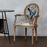 Полукресло из массива бука бежевое с изображением птиц и цветов Beige Green Chinoiserie Garden Chair варинант исполнения - 5 | Loft Concept в Нижнем Новгороде