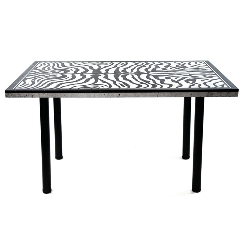 Стол обеденный из натурального мрамора Marble BW Accent Table Черно-белый в Нижнем Новгороде | Loft Concept 