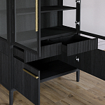 Витрина Primo со стеклянными фасадами и буфетом шпон Черный дуб варинант исполнения - 6 | Loft Concept в Нижнем Новгороде