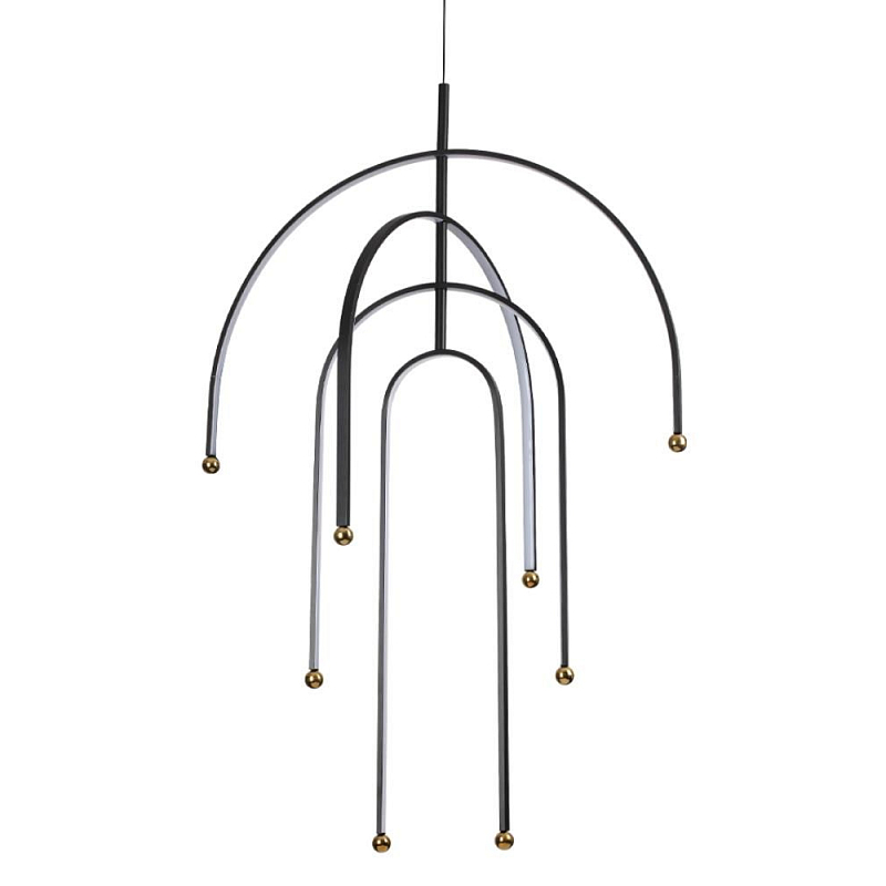 Люстра подвесная с дугообразными изогнутыми элементами Luke Lampco Tracer Lamp Черный в Нижнем Новгороде | Loft Concept 