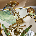 Подсвечник с двумя попугаями из фарфора на бронзовой ветке Eden Garden варинант исполнения - 5 | Loft Concept в Нижнем Новгороде