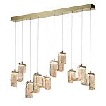 Подвесной светильник линейный с плафонами волнистой формы из фактурного стекла Big Wave варинант исполнения - 8 | Loft Concept в Нижнем Новгороде