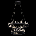 Люстра с двумя кольцами черного цвета с хрустальными элементами QUARTZ CRYSTAL варинант исполнения - 3 | Loft Concept в Нижнем Новгороде