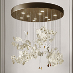Люстра каскадная с белыми цветами и птицами Takeoff варинант исполнения - 2 | Loft Concept в Нижнем Новгороде