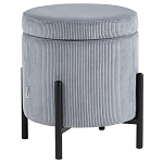 Серо-голубой пуф на черных ножках SANJAY варинант исполнения - 1 | Loft Concept в Нижнем Новгороде