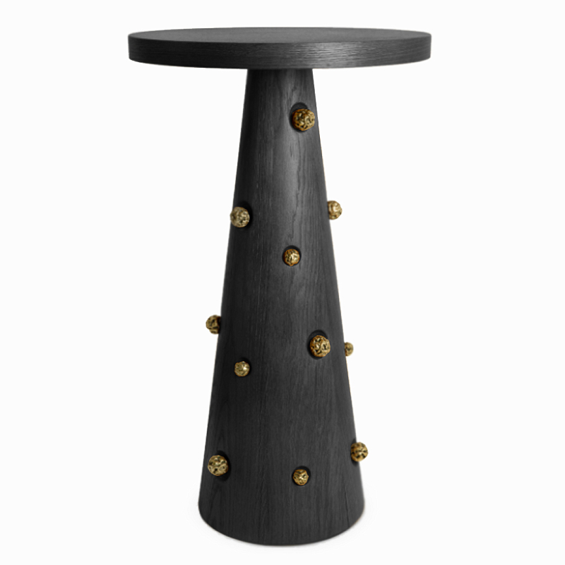 Приставной столик Okinawa Black Side table Черный Золотой в Нижнем Новгороде | Loft Concept 