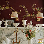 Обои с вышивкой ручной работы Fyodor Original colourway on Merlot linen варинант исполнения - 4 | Loft Concept в Нижнем Новгороде