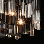 Люстра круглая из матового черного металла с подвесками из прозрачных стеклянных трубок Noir Tubes варинант исполнения - 6 | Loft Concept в Нижнем Новгороде