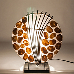 Настольная лампа из перламутра и дерева на подставке Indonesian Shell варинант исполнения - 4 | Loft Concept в Нижнем Новгороде