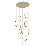 Потолочная люстра каскадная светодиодная с золотистым каркасом Ring of Fire варинант исполнения - 1 | Loft Concept в Нижнем Новгороде