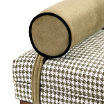 Банкетка Banquette PIED DE POULE с принтом гусиная лапка и бежевыми подлокотниками  варинант исполнения - 1 | Loft Concept в Нижнем Новгороде