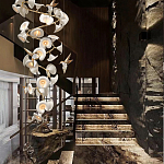 Люстра каскадная из белых цветов каллы и птичек Refined Taste of Light варинант исполнения - 3 | Loft Concept в Нижнем Новгороде