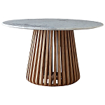 Круглый обеденный стол со столешницей из белого мрамора Veras White Marble Table варинант исполнения - 1 | Loft Concept в Нижнем Новгороде