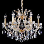 Люстра подвесная с 6-ю лампочками и прозрачными хрустальными подвесками на основании золотого цвета Crystal lamps варинант исполнения - 2 | Loft Concept в Нижнем Новгороде