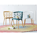 Пластиковый стул на ножках из массива бука Ferret Spiral White варинант исполнения - 9 | Loft Concept в Нижнем Новгороде