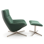 Кресло вращающееся с подставкой для ног зеленое Verdante варинант исполнения - 3 | Loft Concept в Нижнем Новгороде