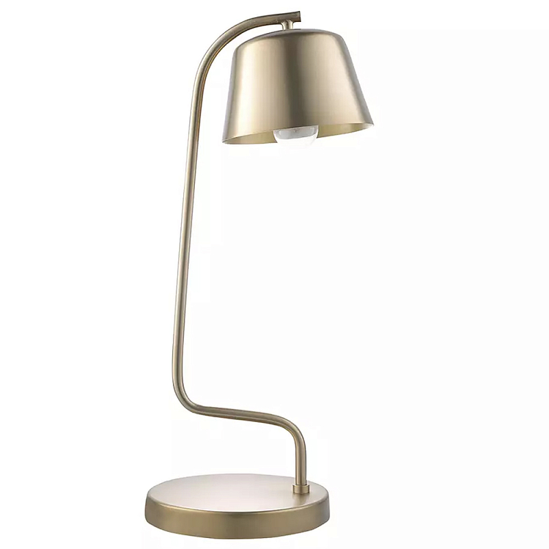 Настольная лампа золотистая на изогнутом основании Golden Lamp on Curved Base Золотой в Нижнем Новгороде | Loft Concept 