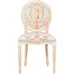 Стул из массива бука светло-серый с растительным орнаментом Raffael Angel Grey Chair варинант исполнения - 1 | Loft Concept в Нижнем Новгороде