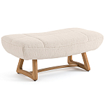 Оттоманка с обивкой букле Lino White Boucle Ottoman варинант исполнения - 1 | Loft Concept в Нижнем Новгороде