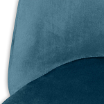 Барный стул со спинкой и металлической подставкой на 4-х деревянных ножках Синий Велюр Vendramin Chair варинант исполнения - 3 | Loft Concept в Нижнем Новгороде