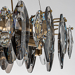 Люстра подвесная круглая с овальными подвесками из стекла дымчатого цвета Harlow Crystal Round варинант исполнения - 4 | Loft Concept в Нижнем Новгороде