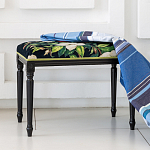 Банкетка из натурального бука черная с изображением птиц и цветов Blooming Birds2 варинант исполнения - 2 | Loft Concept в Нижнем Новгороде