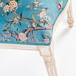 Стул из массива бука бирюзовый с изображением птиц и цветов Turquoise Beige Chinoiserie Peach Garden Chair варинант исполнения - 5 | Loft Concept в Нижнем Новгороде