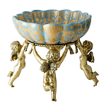 Чаша с орнаментом на бронзовых ножках в виде ангелов Eden Garden варинант исполнения - 3 | Loft Concept в Нижнем Новгороде