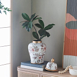 Ваза с нежным цветочным узором в пастельных тонах и крышкой с золотым акцентом Chinoiserie Ceramics варинант исполнения - 6 | Loft Concept в Нижнем Новгороде