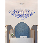 Люстра овальная с синими стеклянными подвесками в форме капель FAIRYTREE Light варинант исполнения - 3 | Loft Concept в Нижнем Новгороде