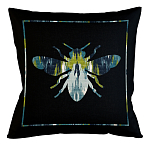 Подушка декоративная пчела сине-зеленый узор Ikat Pattern варинант исполнения - 1 | Loft Concept в Нижнем Новгороде