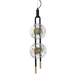 Подвесной светильник с 2-мя прозрачными стеклянными плафонами и золотистыми центральными вставками Virelia  варинант исполнения - 1 | Loft Concept в Нижнем Новгороде
