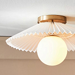 Потолочный светильник с белым плиссированным абажуром Headquarters варинант исполнения - 2 | Loft Concept в Нижнем Новгороде
