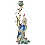 Подсвечник в образе попугая из фарфора с бронзовыми элементами Eden Garden варинант исполнения - 1 | Loft Concept в Нижнем Новгороде