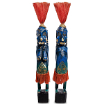 Комплект из 2-х деревянных статуэток Asmat Straw Headdress Statuettes Multicolor варинант исполнения - 3 | Loft Concept в Нижнем Новгороде
