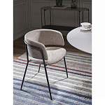 Стул полукруглый с каркасом из металла и мягким сиденьем и спинкой Soft Chenille варинант исполнения - 6 | Loft Concept в Нижнем Новгороде