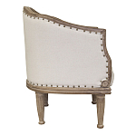 Кресло низкое с мягкой обивкой из льна на 4-х деревянных ножках Emile Armchair beige варинант исполнения - 1 | Loft Concept в Нижнем Новгороде