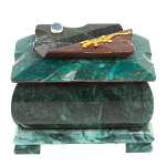 Шкатулка прямоугольная с зеркалом из натурального камня змеевик Stone Casket варинант исполнения - 2 | Loft Concept в Нижнем Новгороде