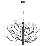 Люстра подвесная черного цвета с ветвями и белыми фарфоровыми цветами Floralis варинант исполнения - 10 | Loft Concept в Нижнем Новгороде