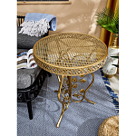 Столик приставной золотистый с орнаментом на столешнице Tanzania варинант исполнения - 5 | Loft Concept в Нижнем Новгороде